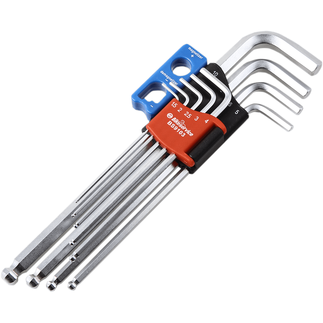 BIKESERVICE Magnetic Ball Point Hex Key- 9-Piece BS9103