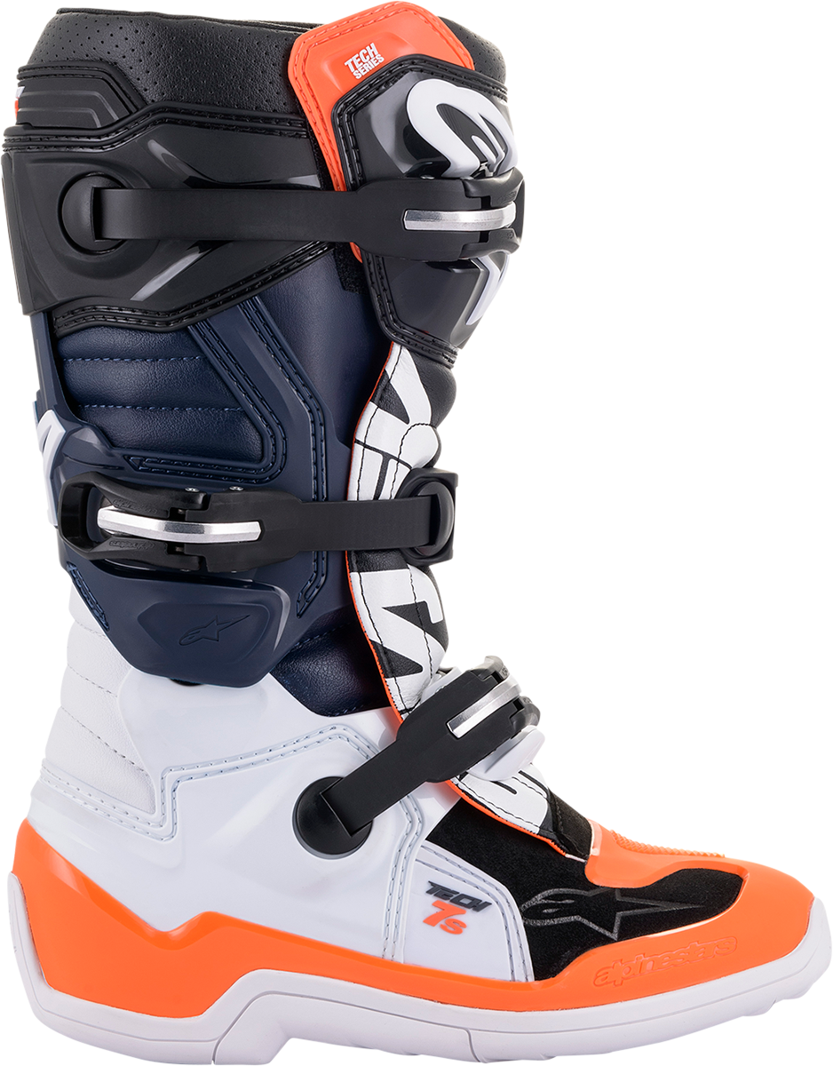 ALPINESTARS Youth Tech 7S Boots - Black/Orange/White - US 8 2015017-1241-8