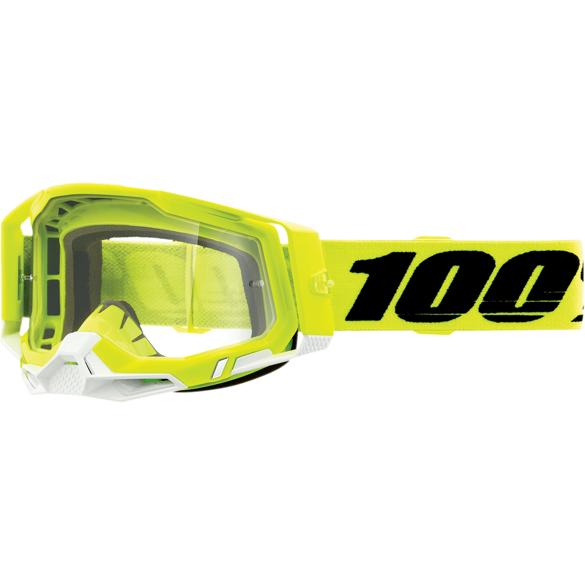 100% Racecraft 2 Goggles - Fluo Yellow - Clear 50009-00004