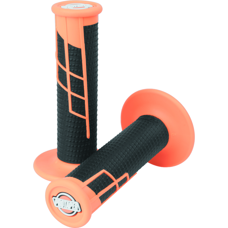 Clamp-On 1/2 Waffle Grip - Neon Orange/Black