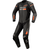 GP Force Chaser 1-Piece Leather Suit - Black/Red Fluorescent