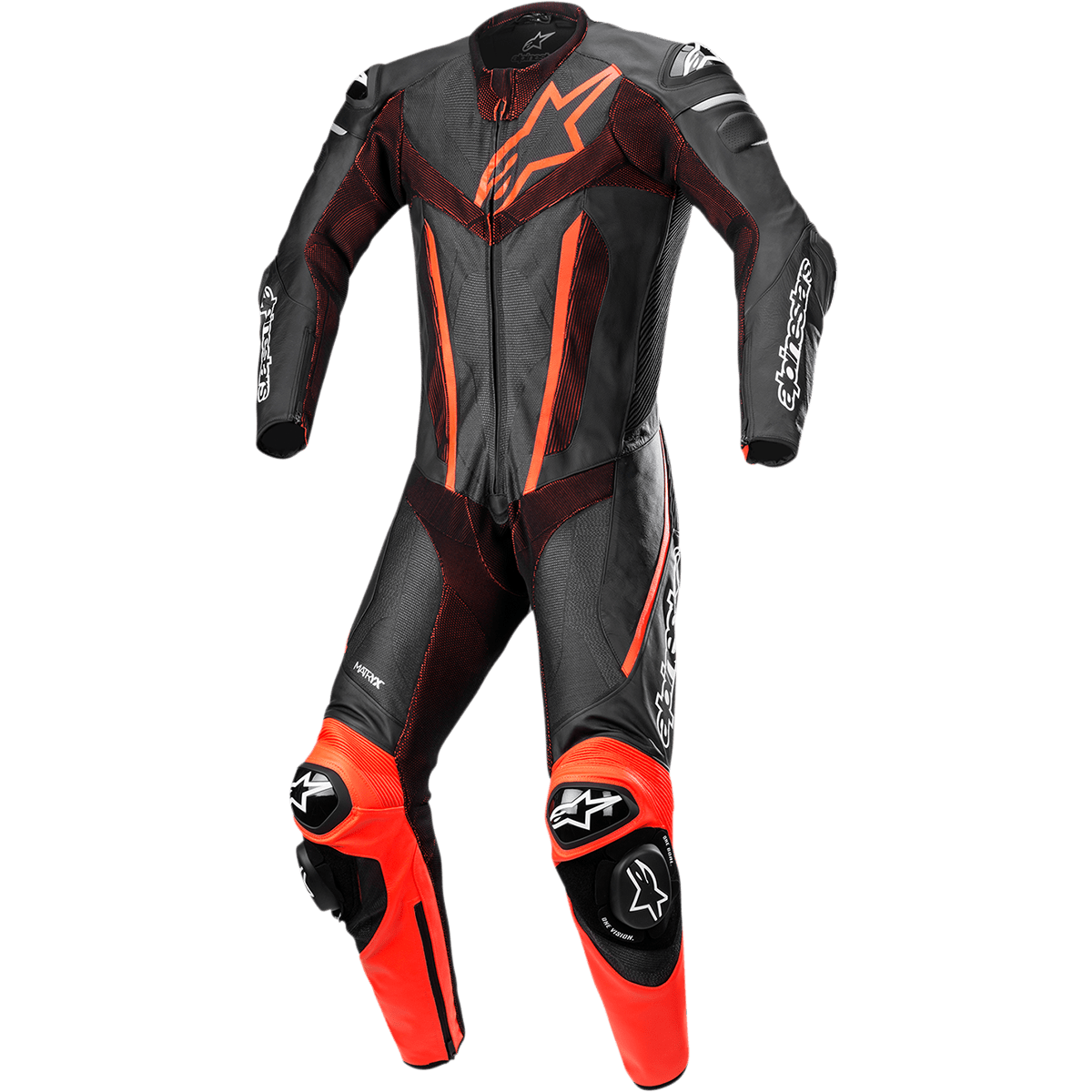 Fusion 1-Piece Suit - Black/Red Fluorescent