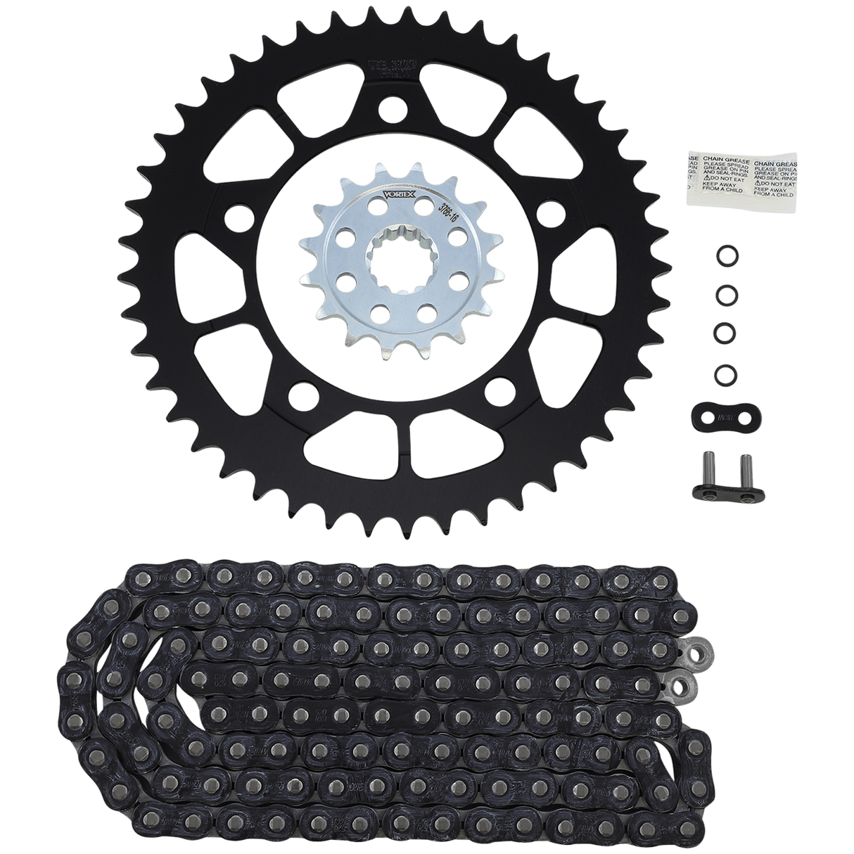 VORTEX Chain Kit - Black CK7611 - Moto Shop Service