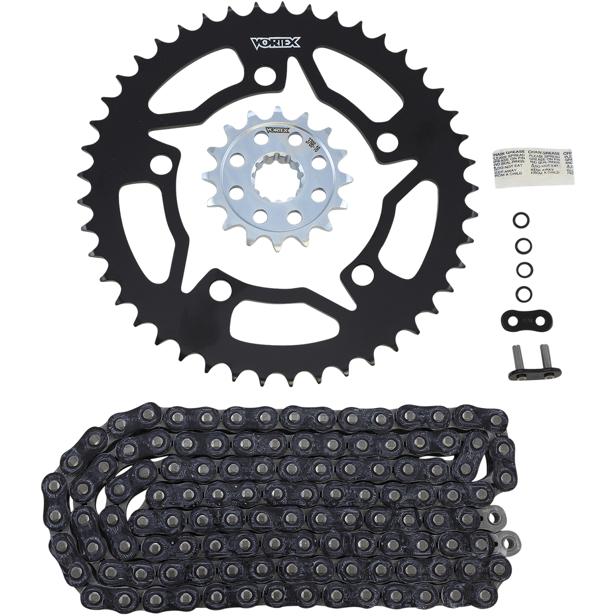 VORTEX Chain Kit - Black CK7612 - Moto Shop Service