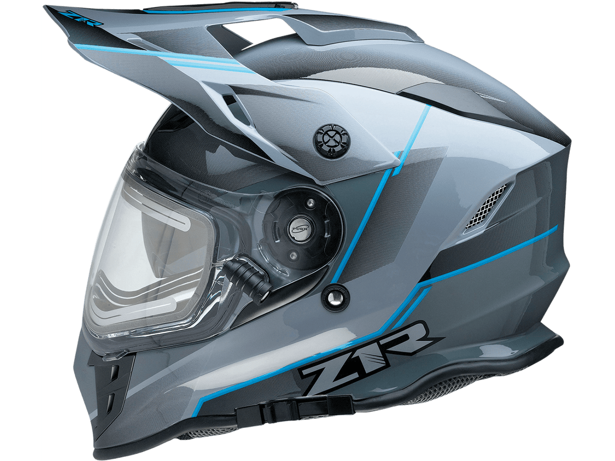 Z1R Range Bladestorm Snow Electric Helmet - Gray/Black/Blue