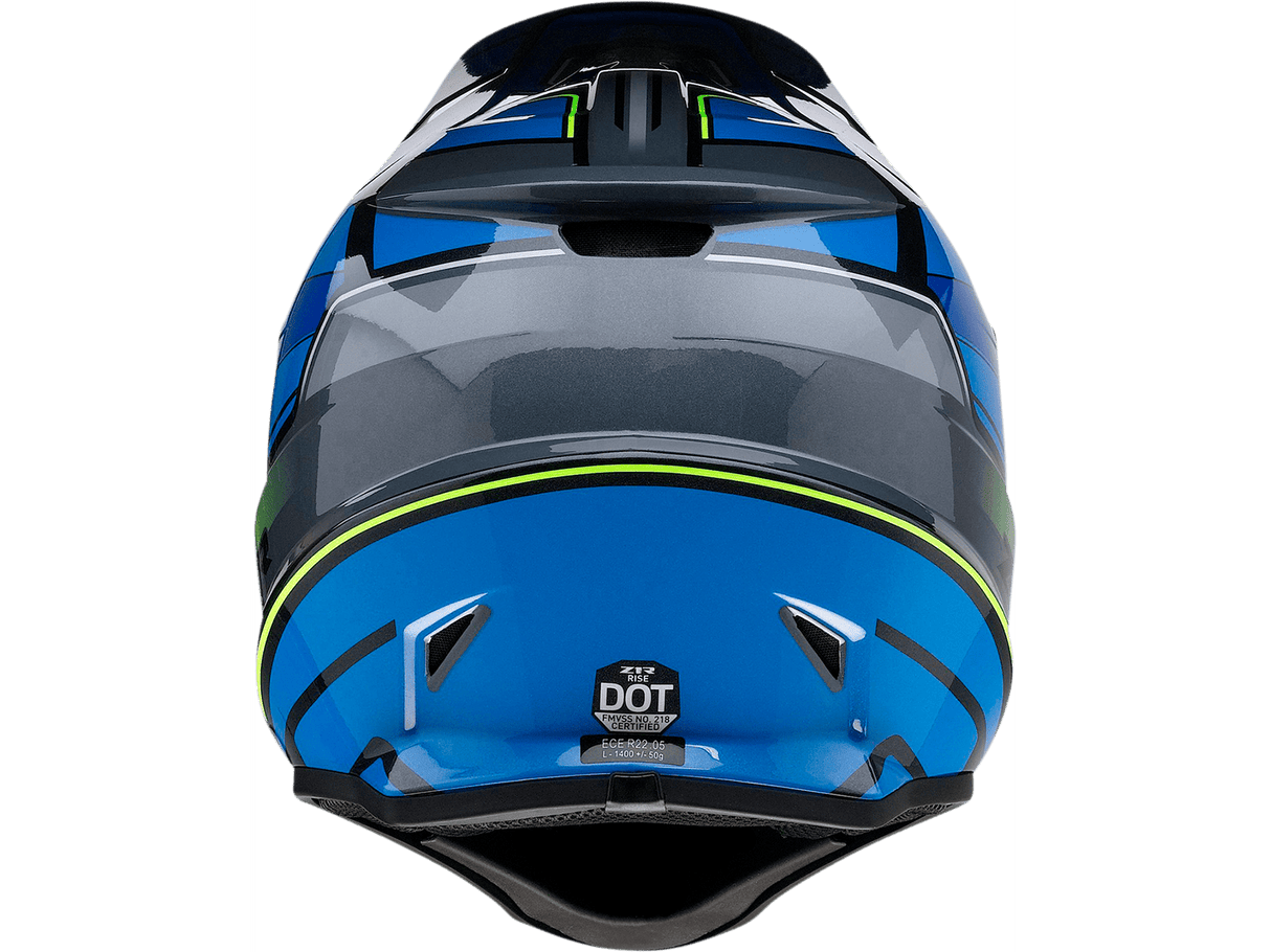 Rise MC Helmet - Blue/Hi-Viz