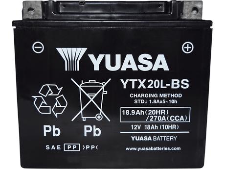 YUASA AGM Battery - YTX20L-BS YUAM320BSTWN - Moto Shop Service