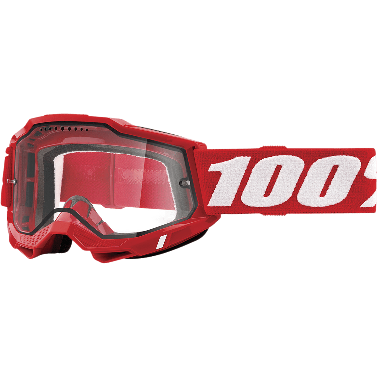 100% Accuri 2 Enduro MTB Goggles - Neon Red - Clear 50016-00005