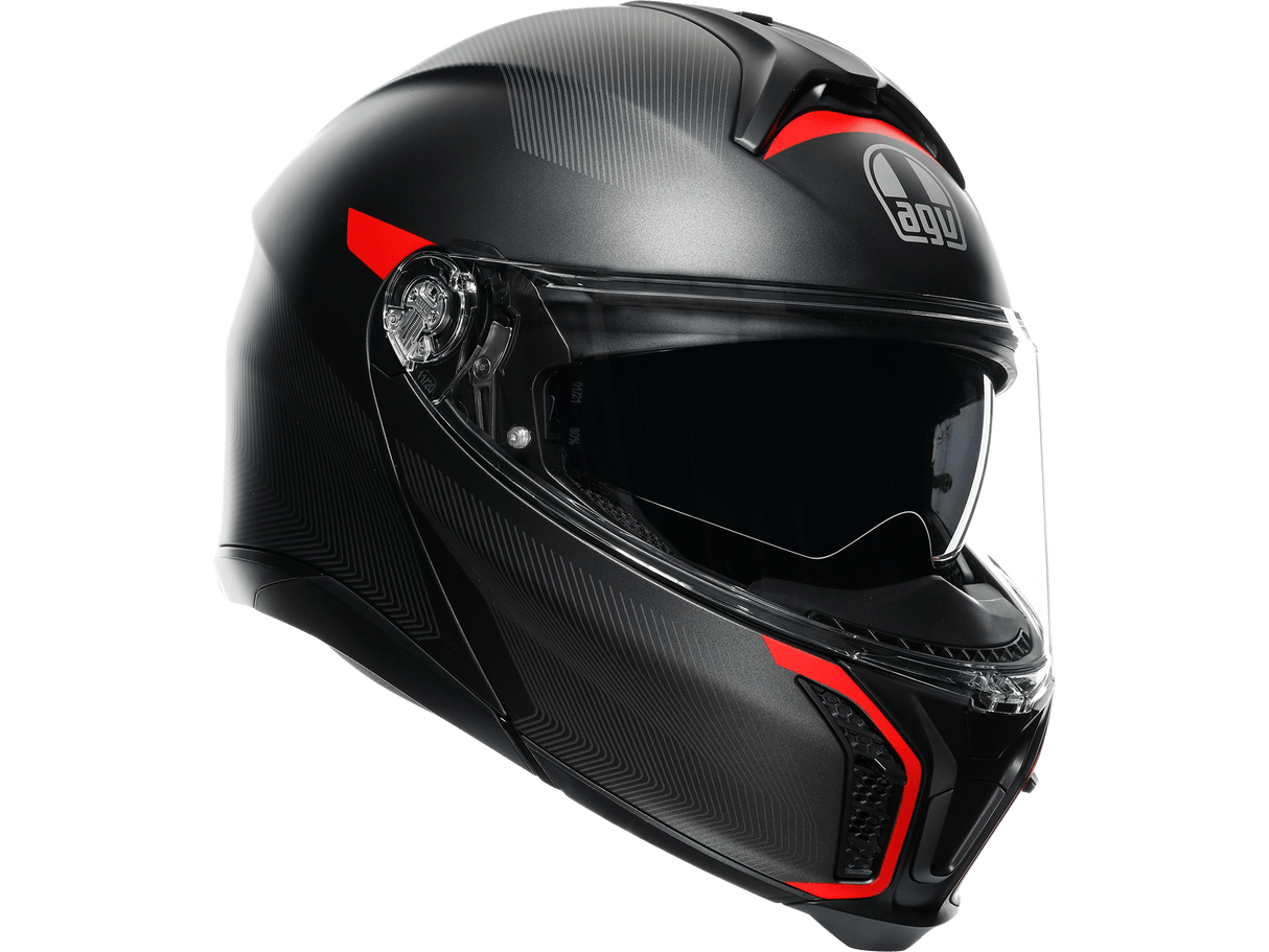 AGV Tourmodular Frequency Helmet - Matte Gunmetal/Red - 2XL