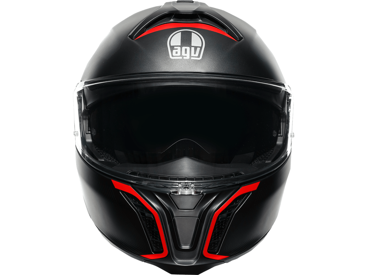 AGV Tourmodular Frequency Helmet - Matte Gunmetal/Red - 2XL