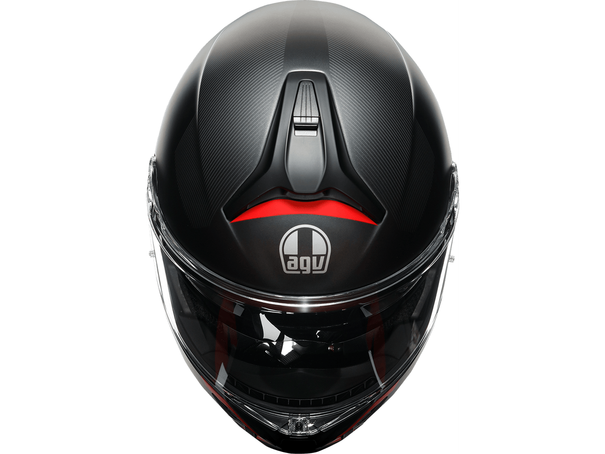 AGV Tourmodular Frequency Helmet - Matte Gunmetal/Red - 2XL