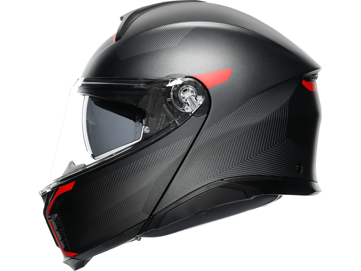 AGV Tourmodular Frequency Helmet - Matte Gunmetal/Red - 2XL