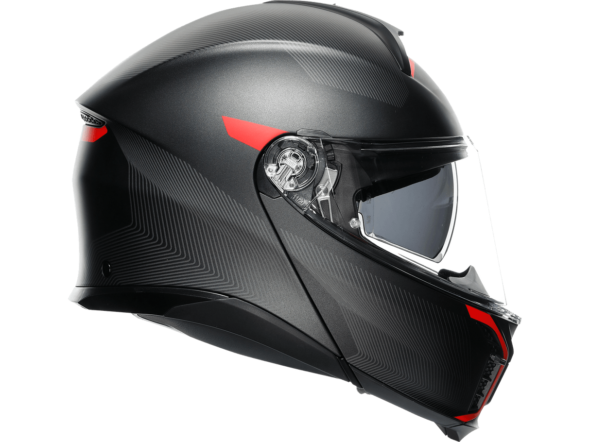 AGV Tourmodular Frequency Helmet - Matte Gunmetal/Red - 2XL