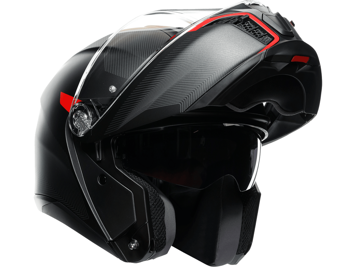 AGV Tourmodular Frequency Helmet - Matte Gunmetal/Red - 2XL