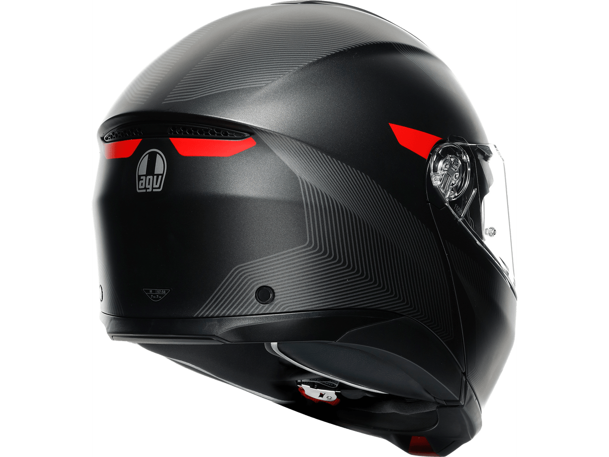 AGV Tourmodular Frequency Helmet - Matte Gunmetal/Red - 2XL