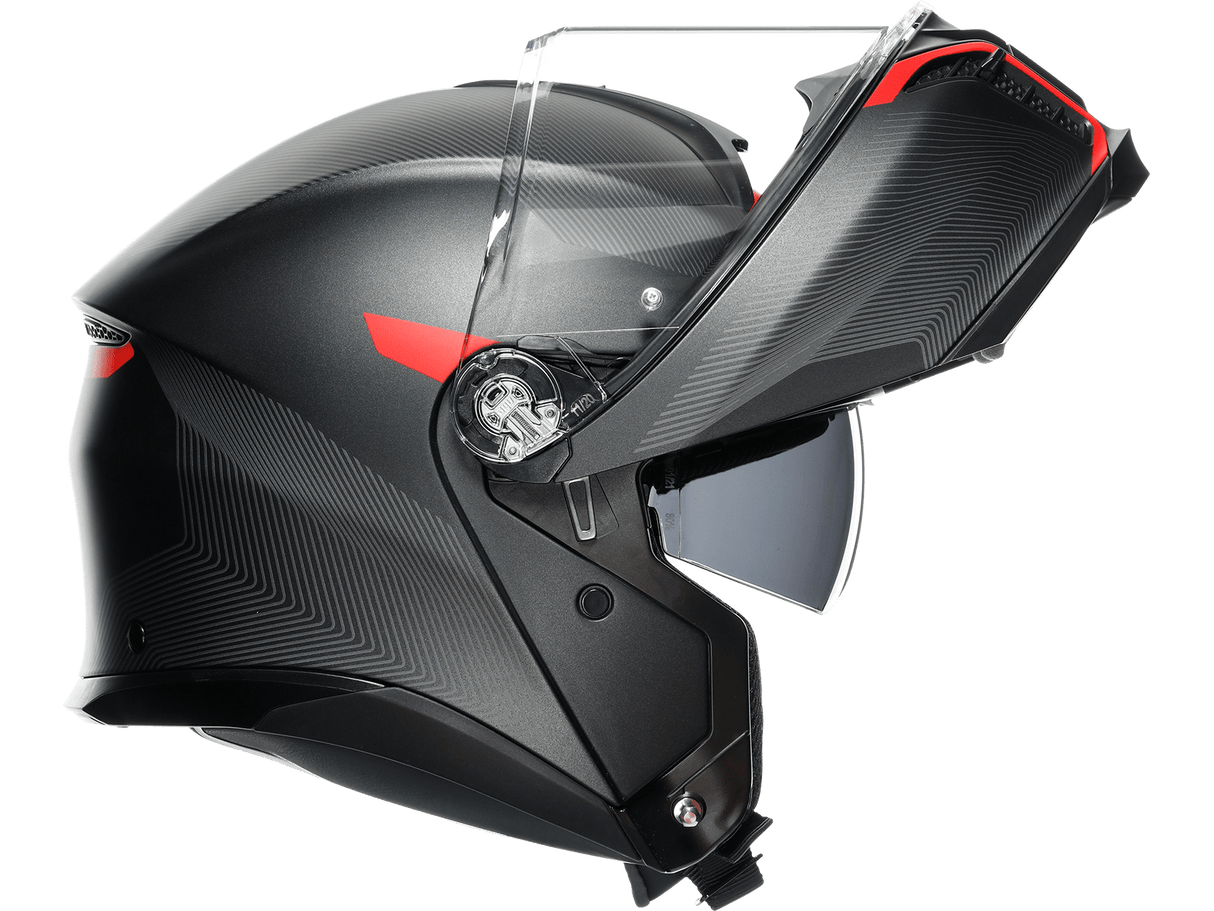 AGV Tourmodular Frequency Helmet - Matte Gunmetal/Red - 2XL