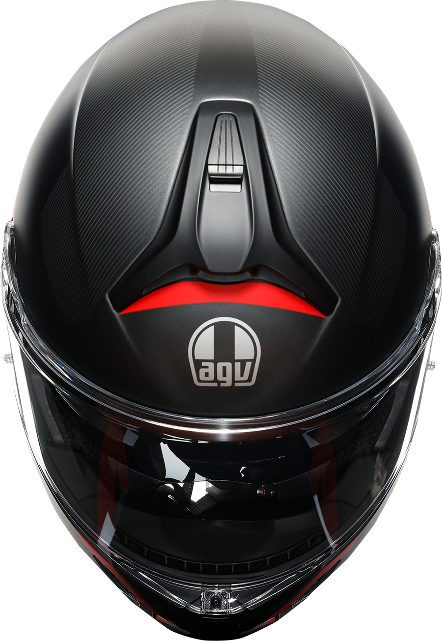 AGV Tourmodular Helmet - Frequency - Matte Gunmetal/Red - Small 211251F2OY00510