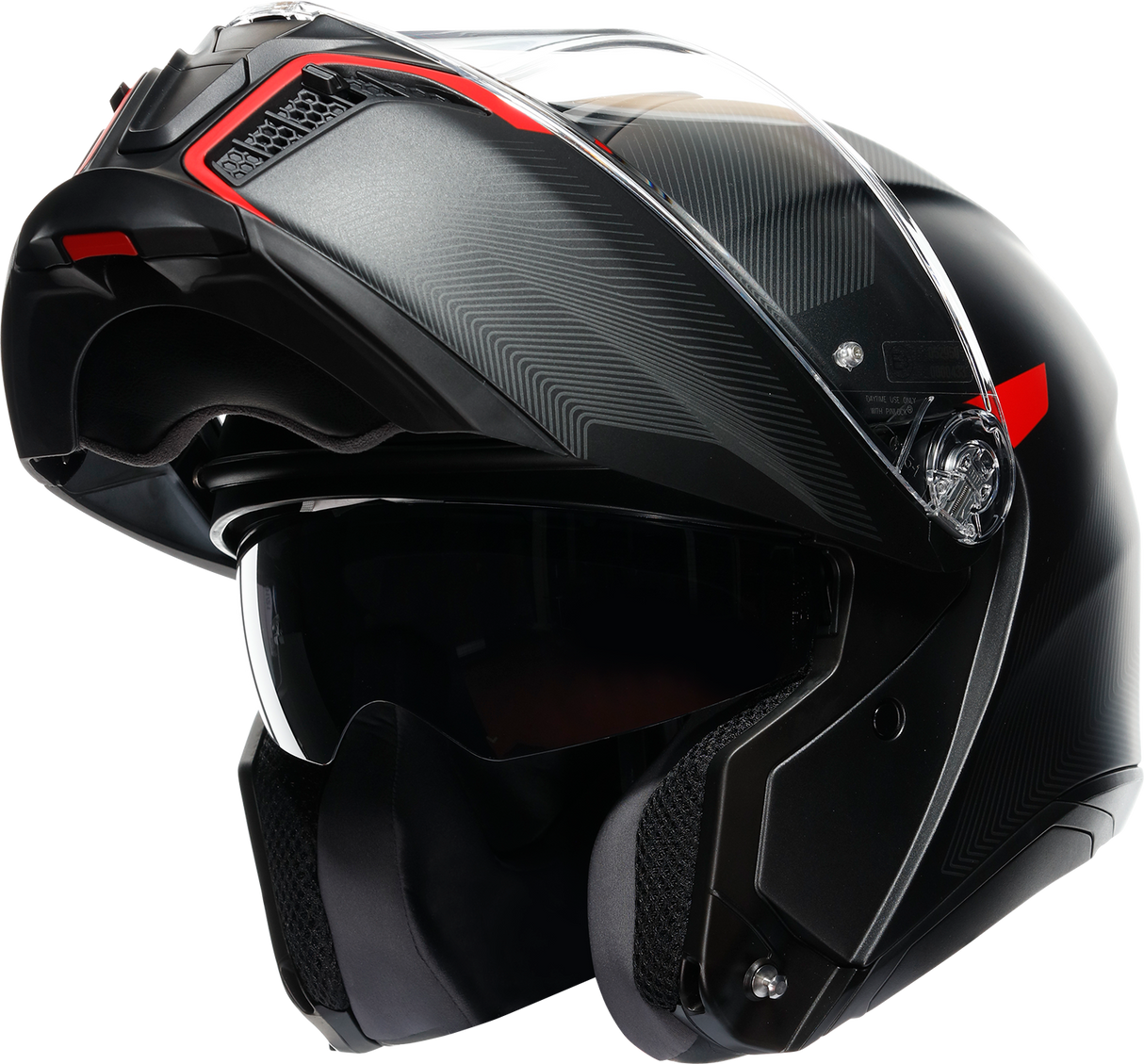 AGV Tourmodular Helmet - Frequency - Matte Gunmetal/Red - Small 211251F2OY00510