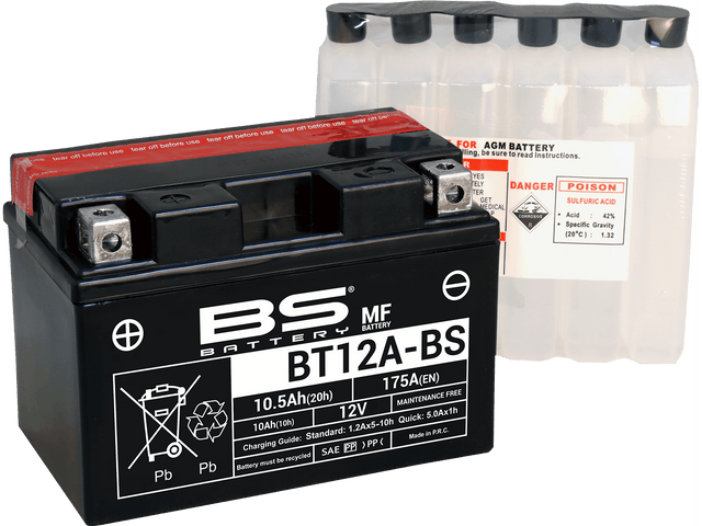 BS BATTERY Battery - BT12A-BS (YT) 300602 - Moto Shop Service