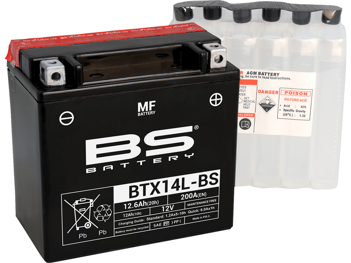 BS BATTERY Battery - BTX14L-BS (YTX) 300605 - Moto Shop Service