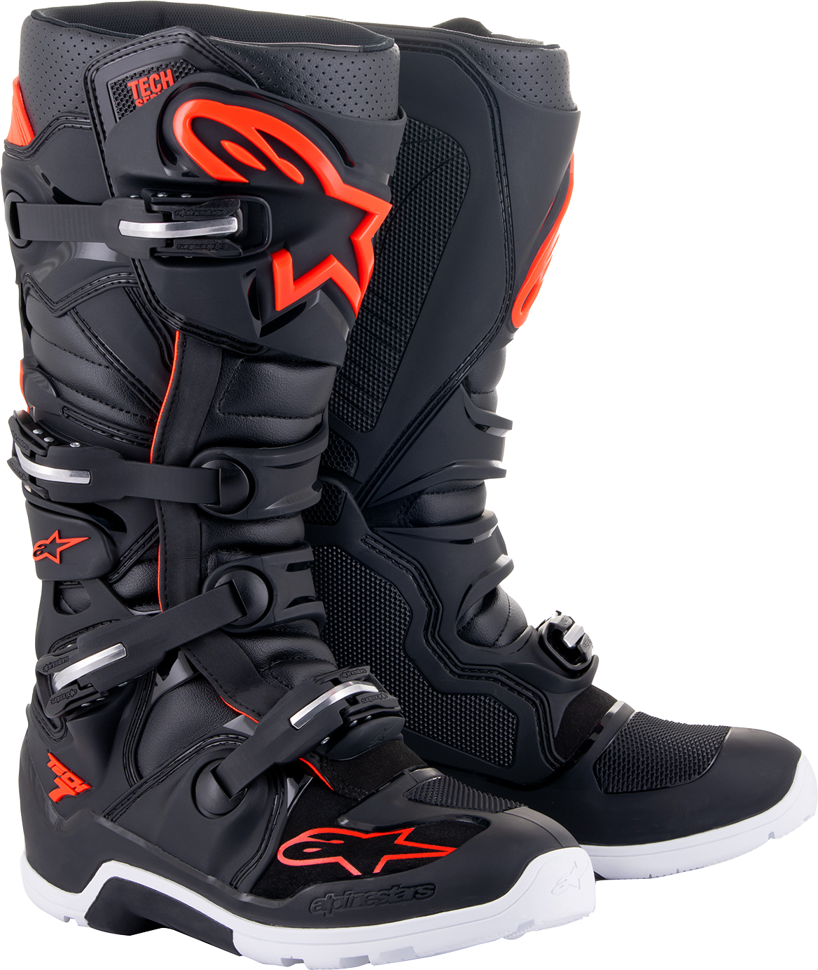 ALPINESTARS Tech 7 Enduro Boots - Black/Red Fluorescent - US 7 2012114-1030-7