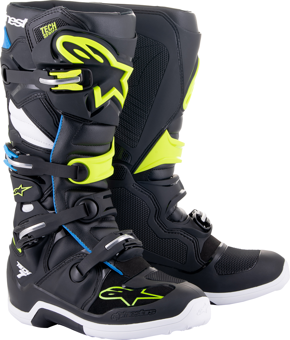 ALPINESTARS Tech 7 Boots - Black/Blue/Yellow Fluorescent - US 8 2012014-1795-8