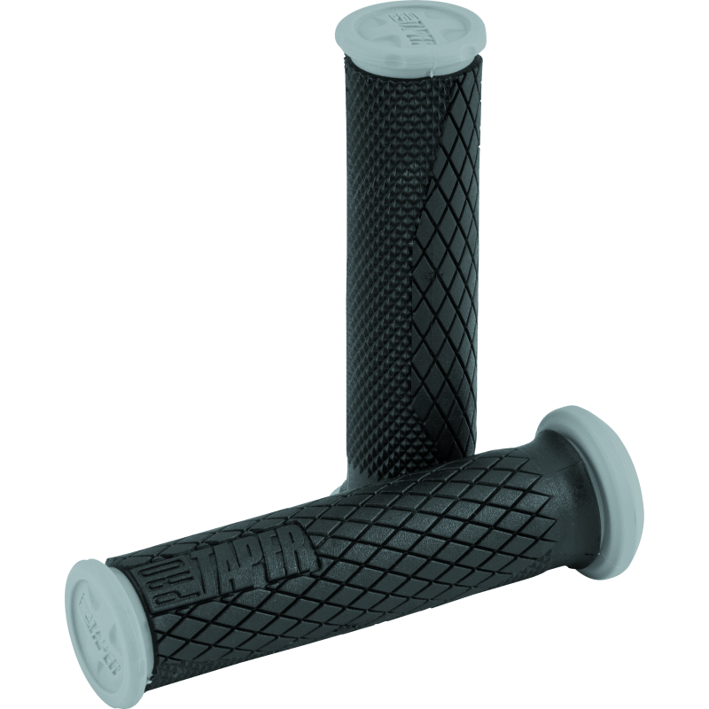 Full Diamond Dual Density ATV Grips - Black/Gray