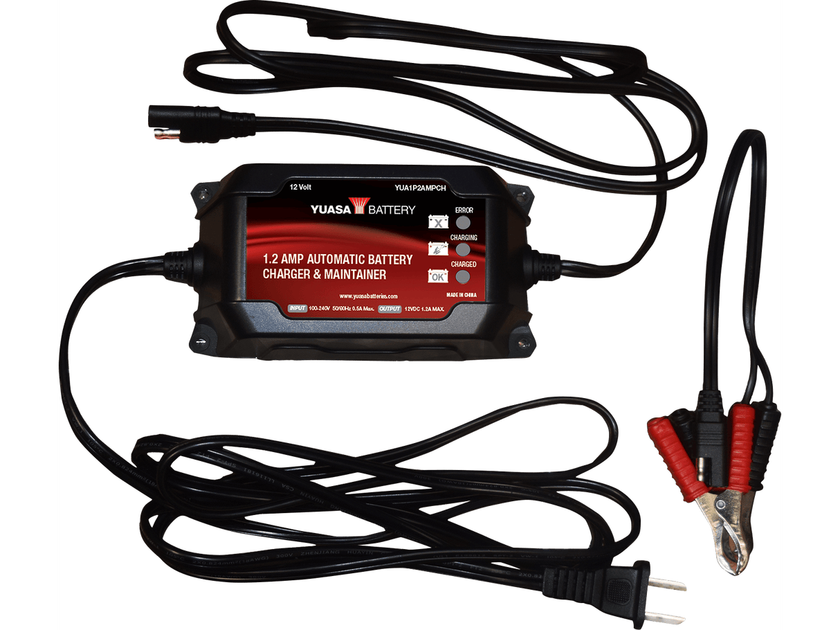 YUASA Battery Charger - 1.2 12V YUA1P2AMPCH - Moto Shop Service