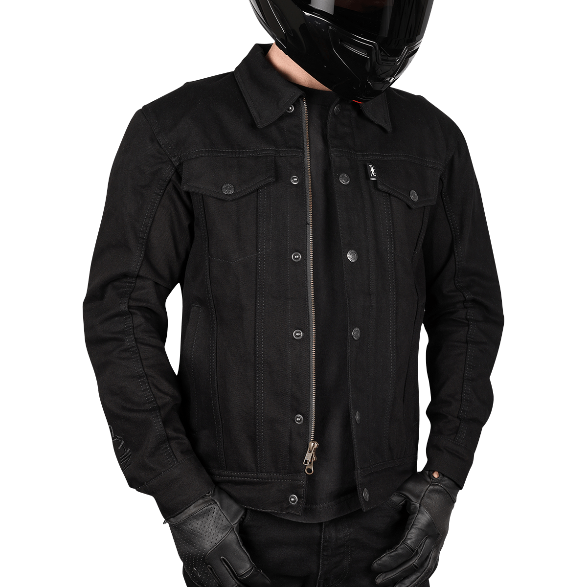 THRASHIN SUPPLY CO. Highway v2 Denim Riding Jacket - Black - Large TMJ-10-10