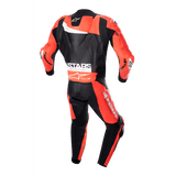 GP Plus v4 Leather Suit - Black/Red Fluo/White