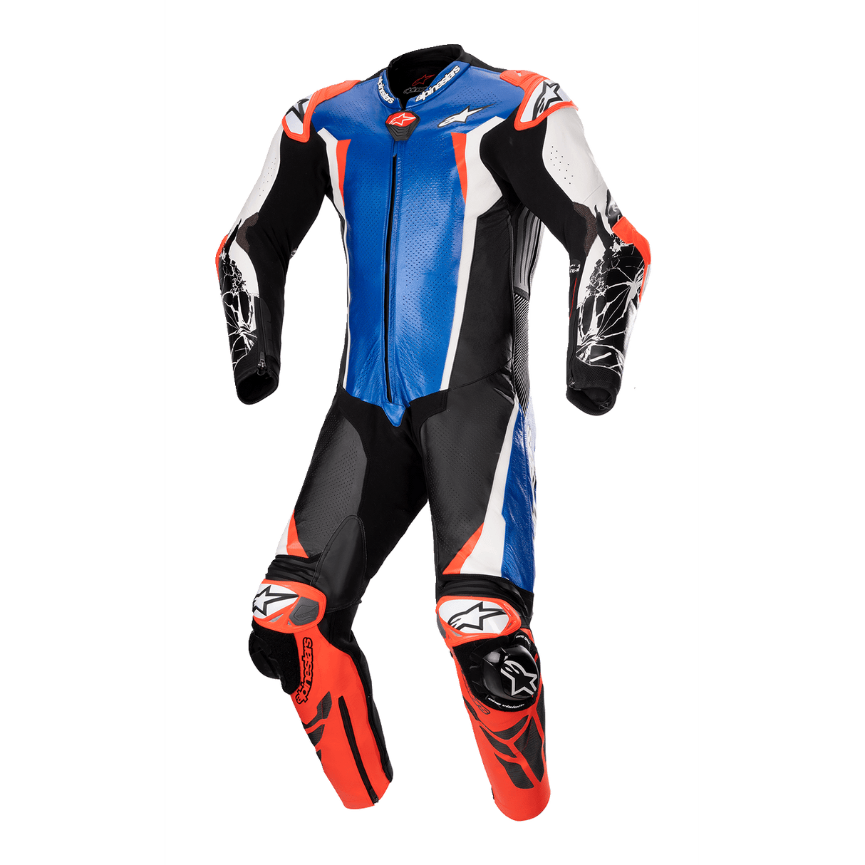 Racing Absolute v2 Leather Suit - Black/Blue/White/Red