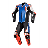 Racing Absolute v2 Leather Suit - Black/Blue/White/Red