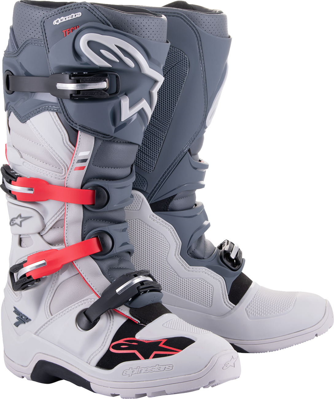 ALPINESTARS Tech 7 Enduro Boots - Gray/Red - US 7 2012114-9204-7