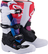 ALPINESTARS Youth Tech 7S Boots - White/Black/Rainbow - US 2 2015017-289-2