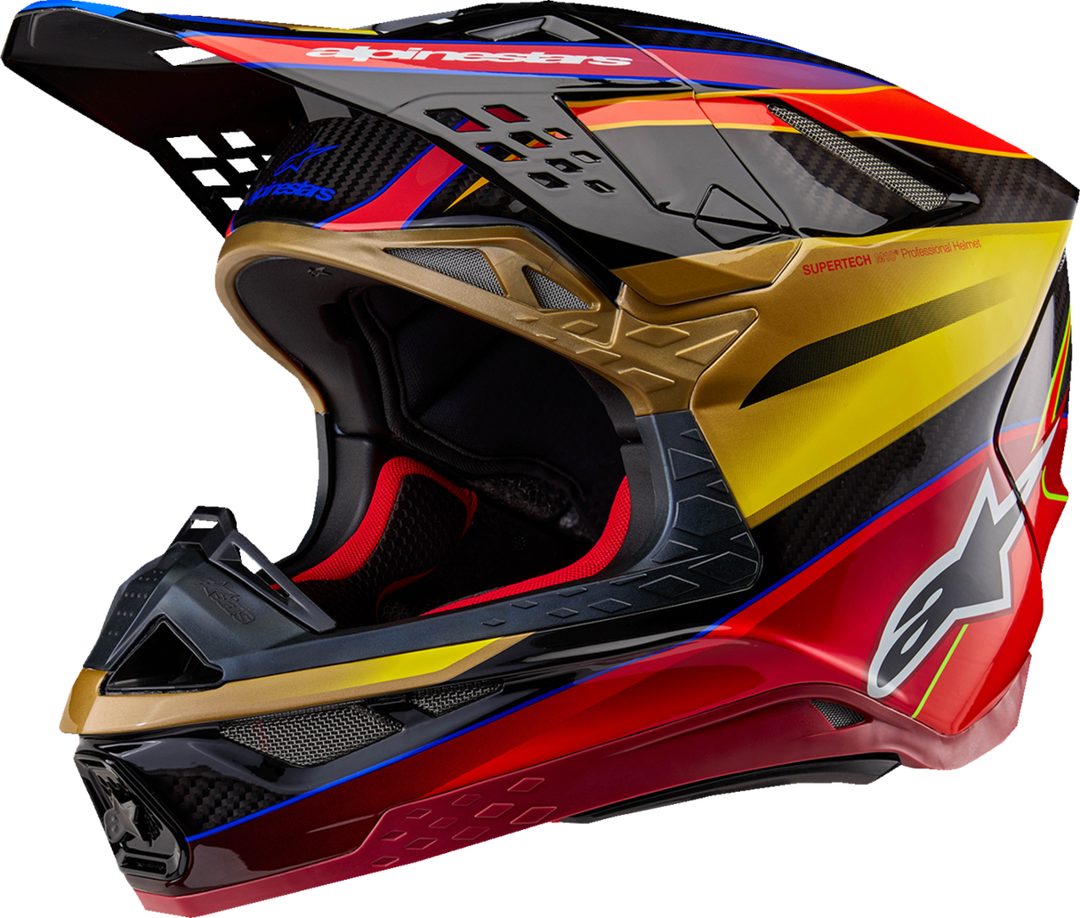 ALPINESTARS Supertech M10 Helmet - Era - MIPS? - Gloss Gold/Yellow/Rio Red - Small 8301223-5938-S