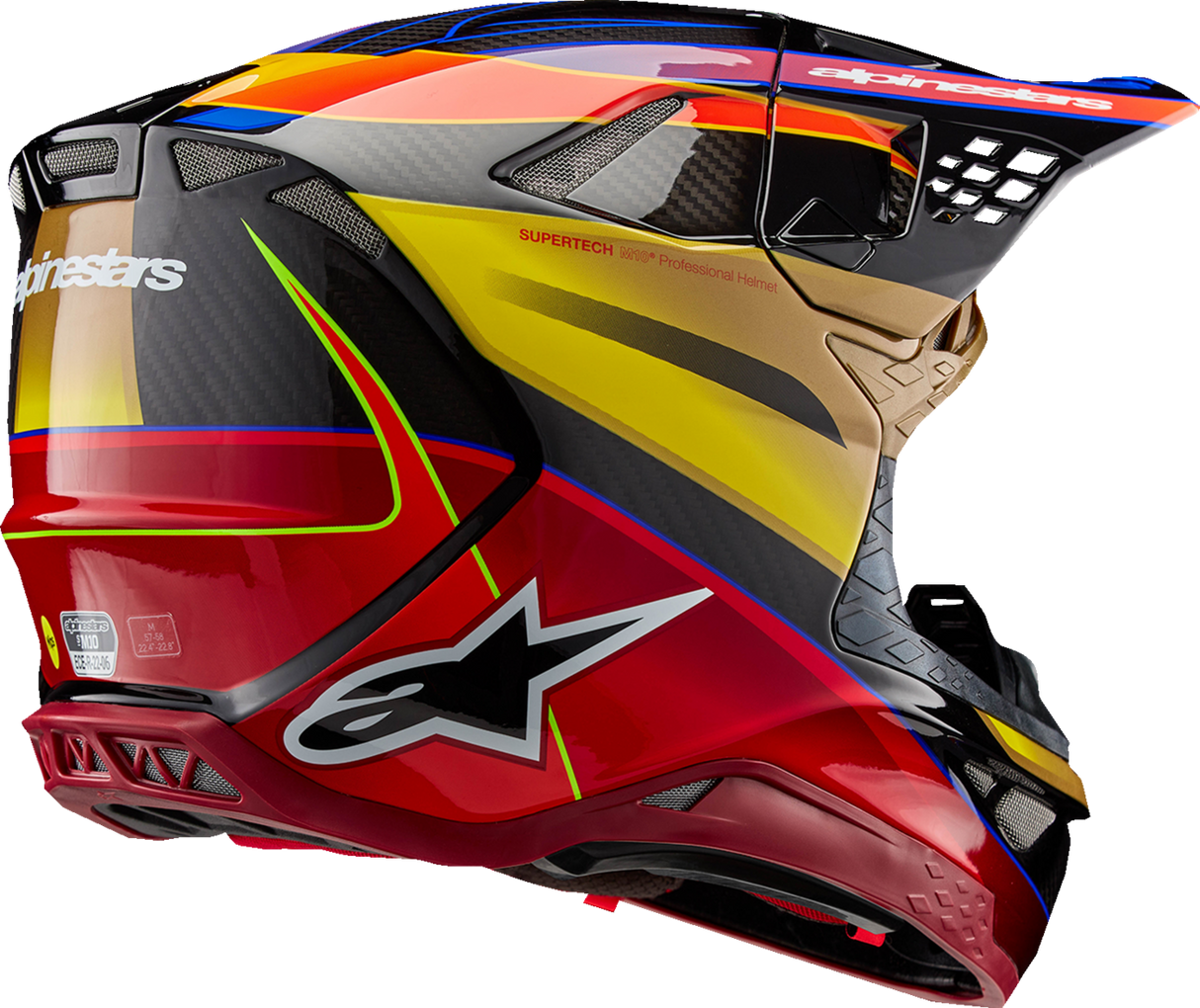 ALPINESTARS Supertech M10 Helmet - Era - MIPS? - Gloss Gold/Yellow/Rio Red - Small 8301223-5938-S