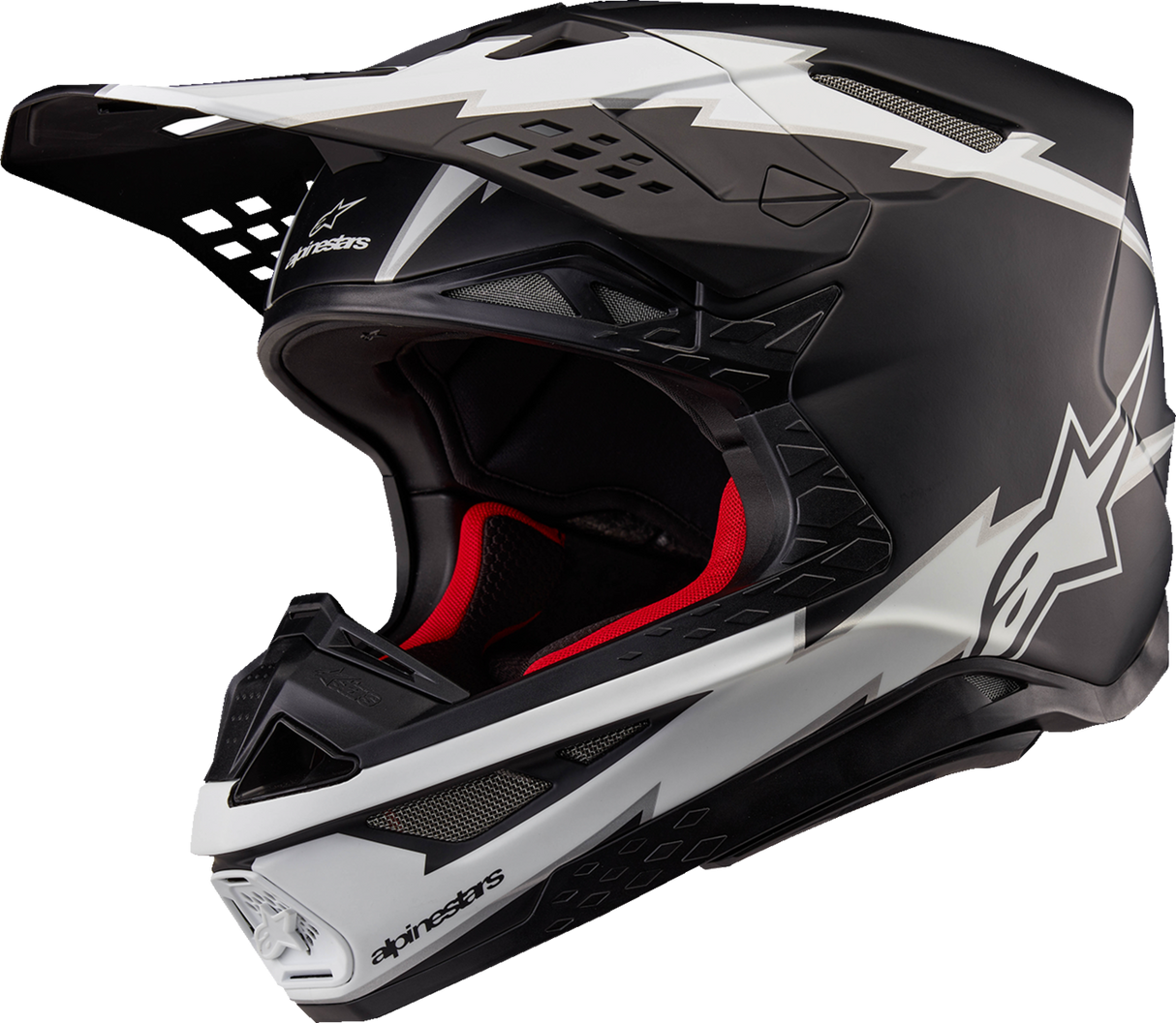 ALPINESTARS Supertech M10 Helmet - Ampress - MIPS? - Matte Black/White - Small 8300823-1121-S