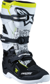 MOOSE RACING Youth Tech 7S Boots - Black/White/Yellow - US 7 0215024-125-7