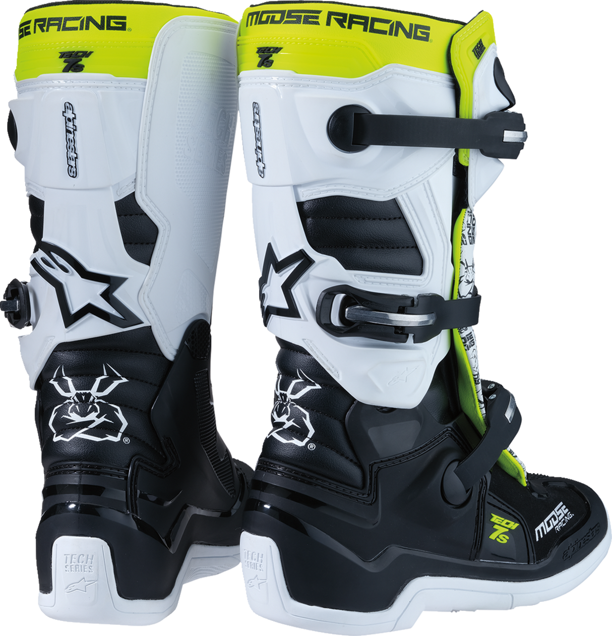 MOOSE RACING Youth Tech 7S Boots - Black/White/Yellow - US 7 0215024-125-7