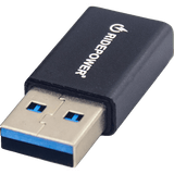 Male USB to Female USB-C Adapter - Power - Compact - Black RPUSBUSBCADPT