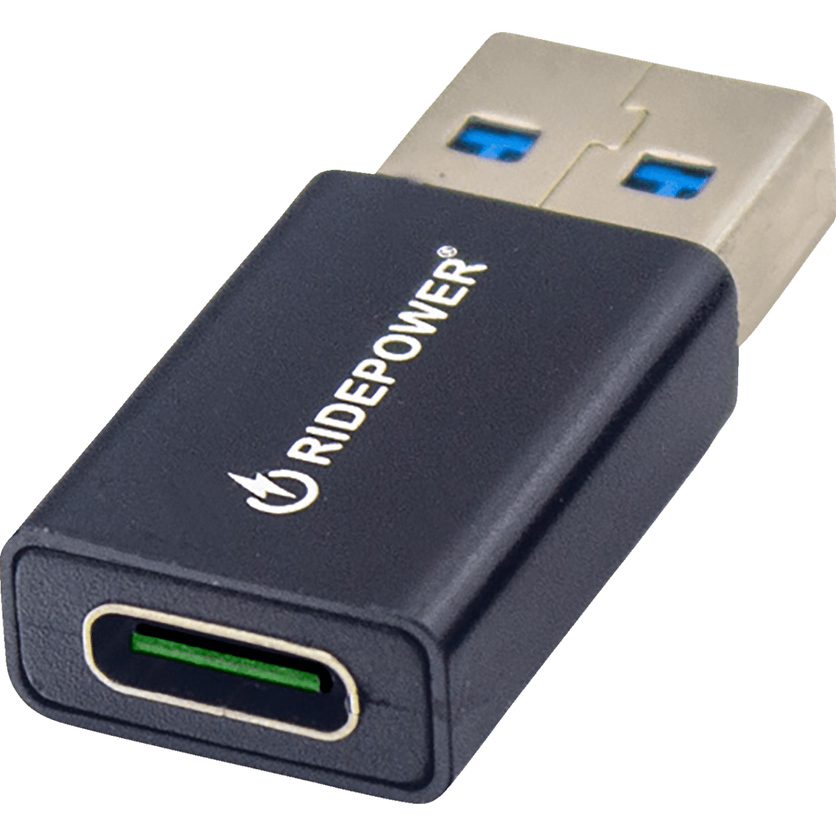 Male USB to Female USB-C Adapter - Power - Compact - Black RPUSBUSBCADPT