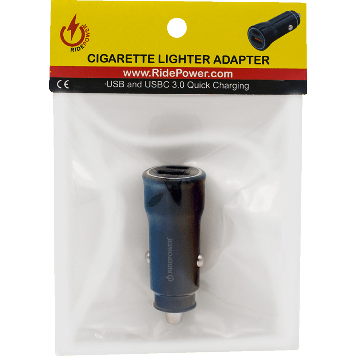 Power Adapter - Cigarette Lighter - USB/USB-C - Black RPCIGUSBUSBCADP