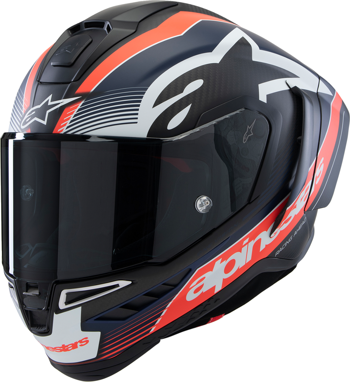 Supertech R10 Helmet - Team - Matte Black/Carbon Red Fluo/Blue