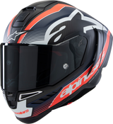 Supertech R10 Helmet - Team - Matte Black/Carbon Red Fluo/Blue