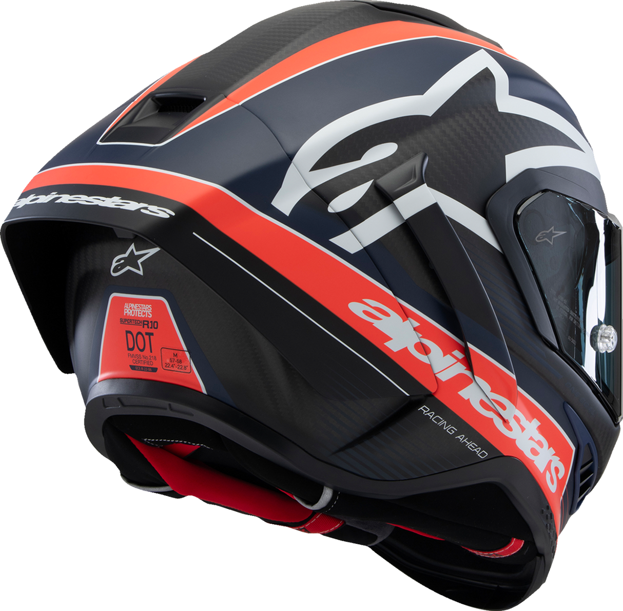 Supertech R10 Helmet - Team - Matte Black/Carbon Red Fluo/Blue