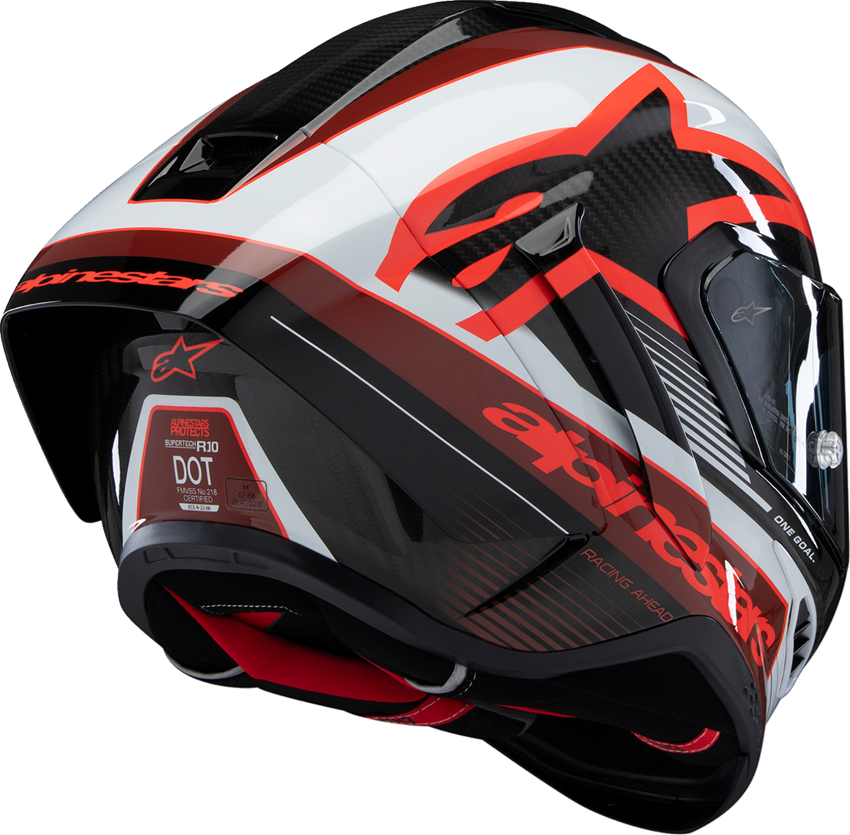 ALPINESTARS Supertech R10 Helmet - Team - Black/Carbon Red/Gloss White - 2XL 8200224-1352-XXL