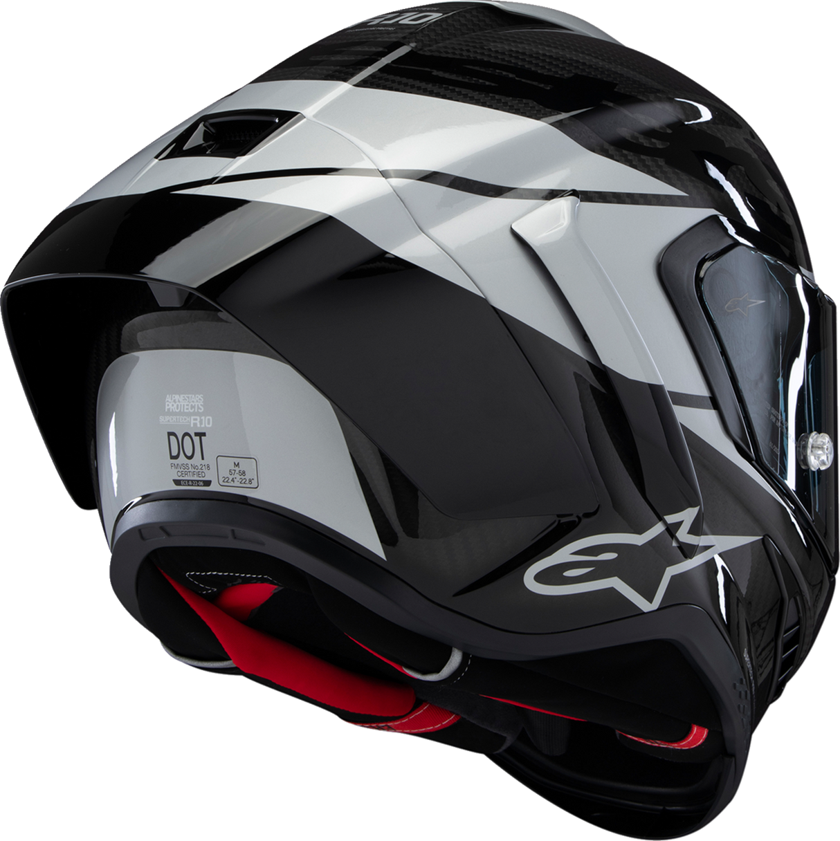 ALPINESTARS Supertech R10 Helmet - Element - Carbon/Silver/Black - Medium 8200324-1368-M