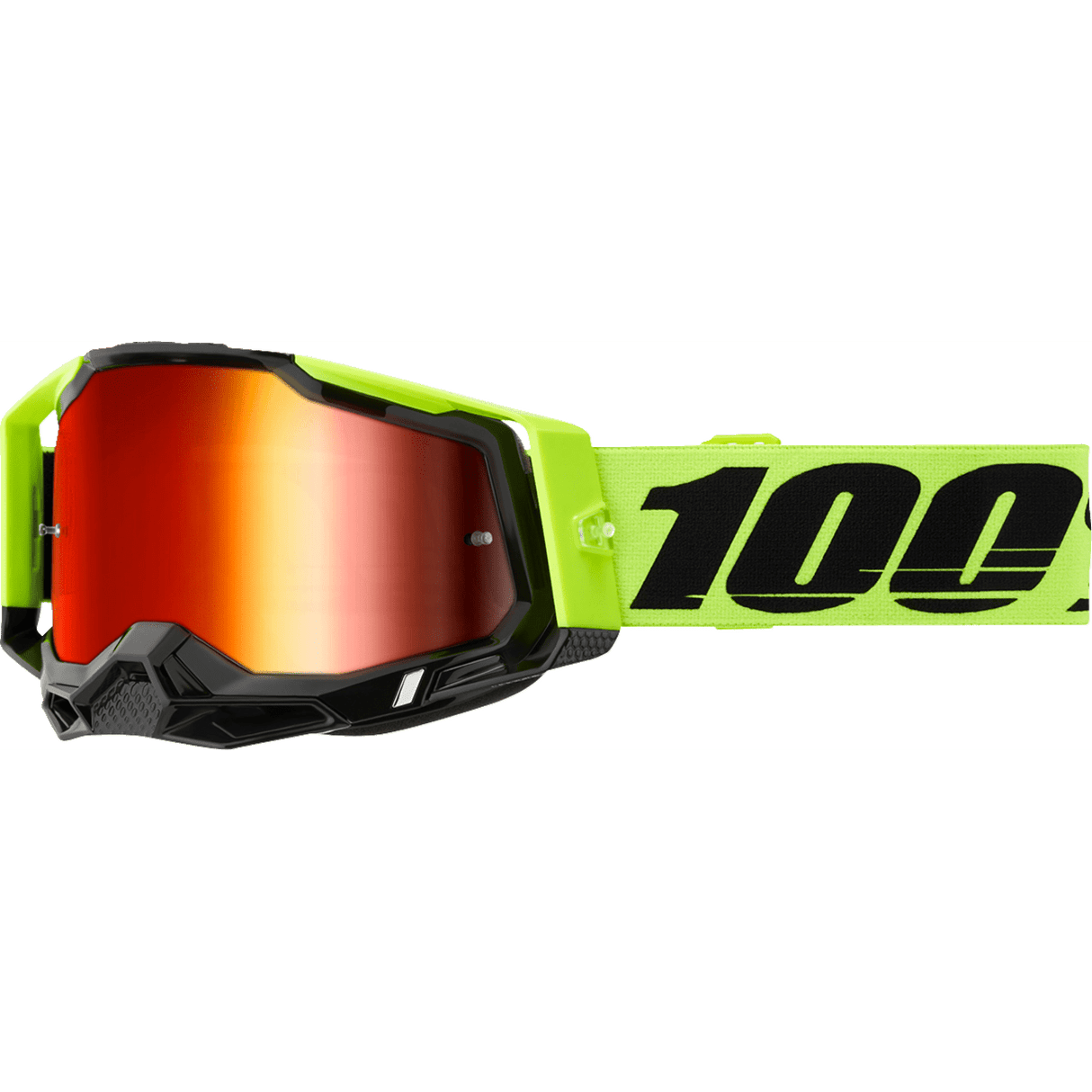 100% Racecraft 2 Goggle - Neon Yellow - Red Mirror 50010-00037