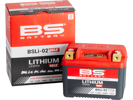 BS BATTERY Lithium Max Battery - BSLi-02 360115 - Moto Shop Service