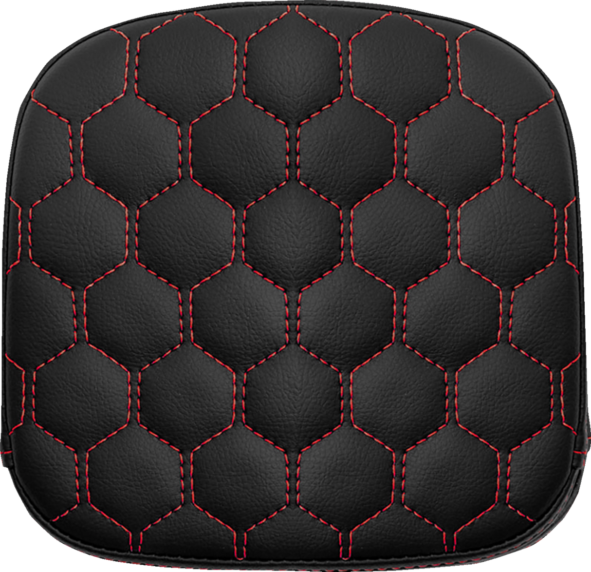 SADDLEMEN Sissy Bar Pad - Honeycomb - Red Stitching 040749RED